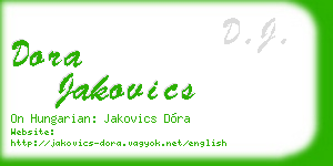 dora jakovics business card
